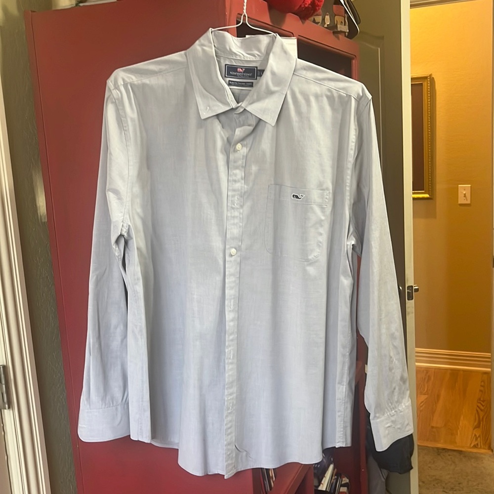 VINEYARD VINES - Light Grey Slim Fit Performance Button Down Shirt